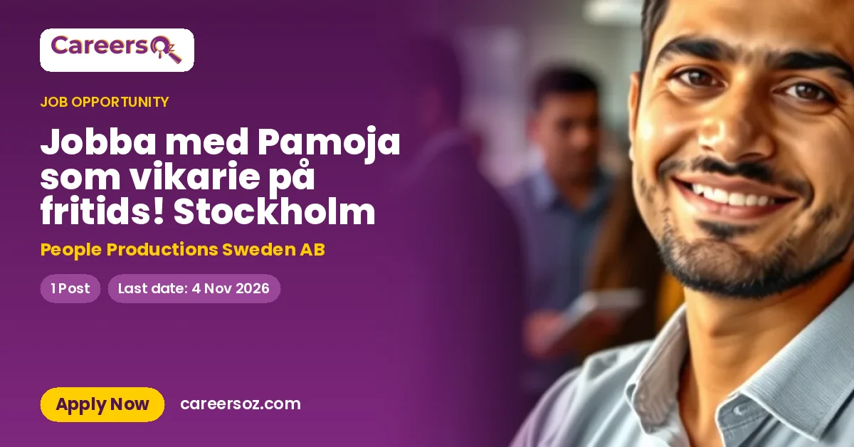 Jobba med Pamoja som vikarie på fritids! Stockholm – People Productions Sweden AB