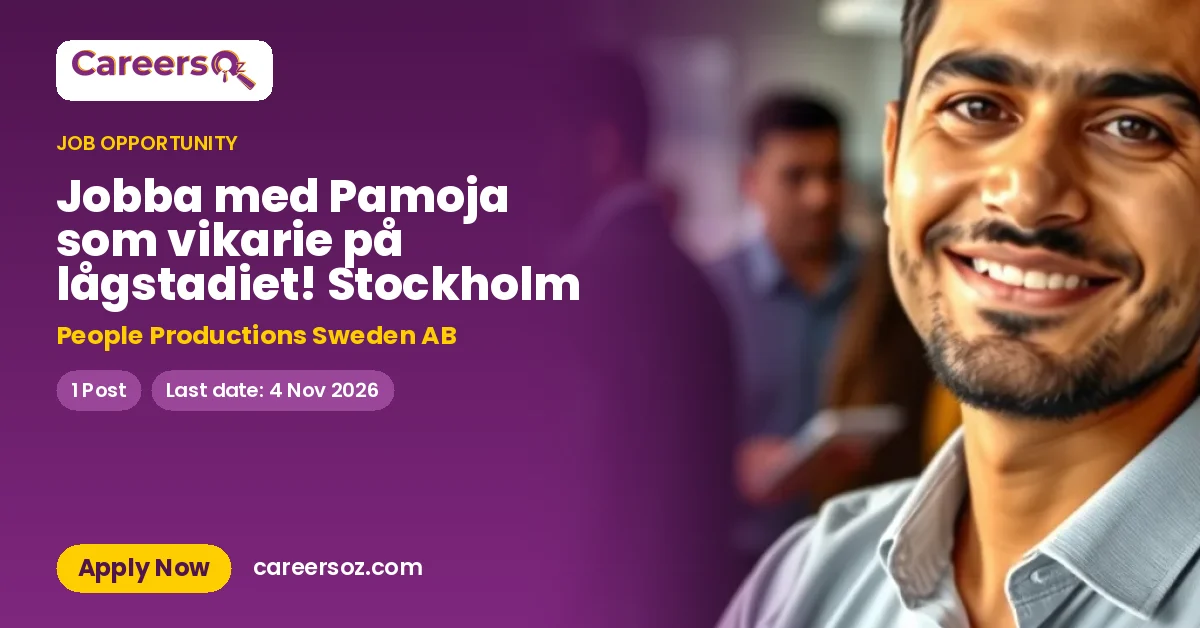 Jobba med Pamoja som vikarie på lågstadiet! Stockholm – People Productions Sweden AB