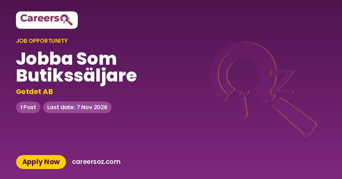 Jobba Som Butikssäljare – Getdet AB
