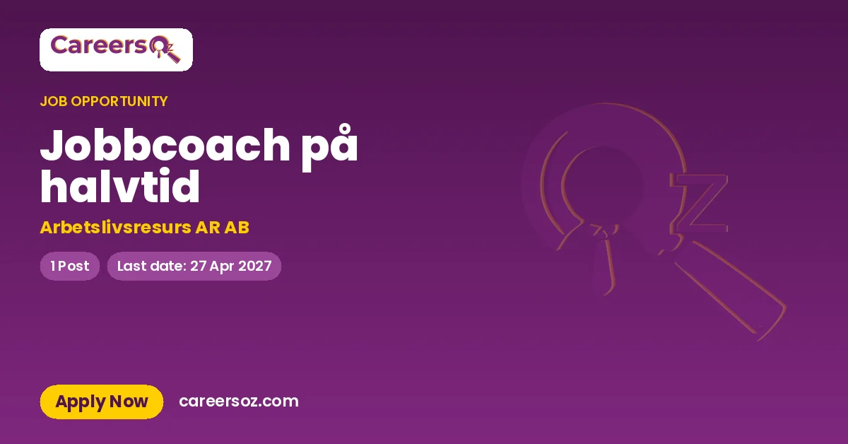 Jobbcoach på halvtid – Arbetslivsresurs AR AB