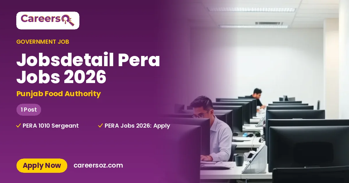 Jobsdetail Pera Jobs 2026 – Punjab Food Authority