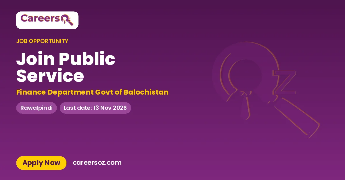 Join Public Service – Finance Department Govt of Balochistan