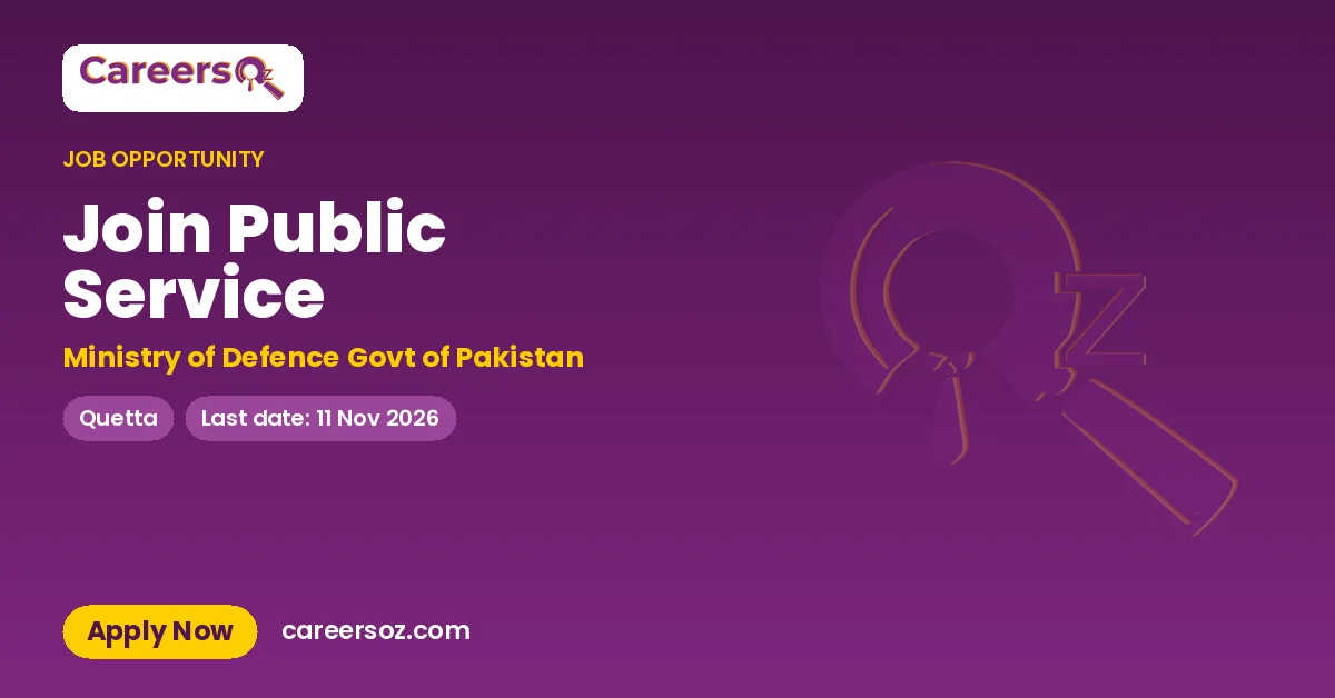 Join Public Service – Ministry of Defence Govt of Pakistan