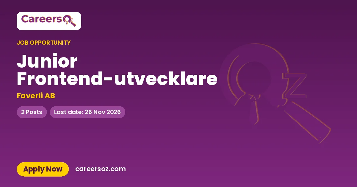 Junior Frontend-utvecklare – Faverli AB