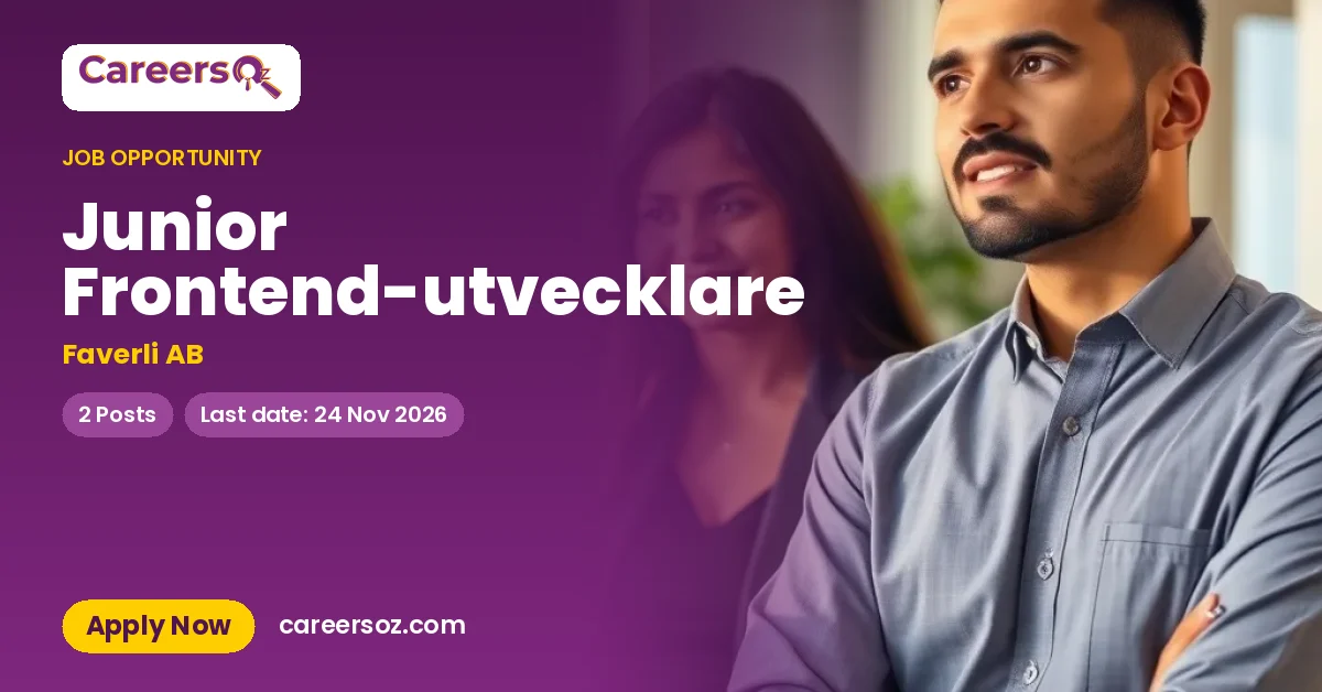 Junior Frontend-utvecklare – Faverli AB