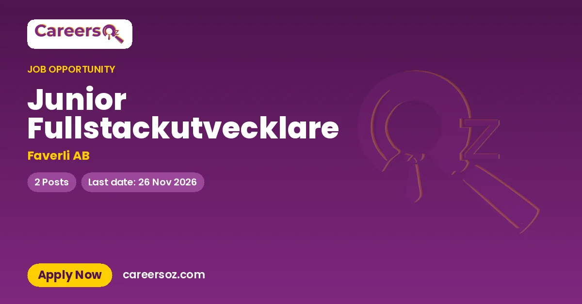 Junior Fullstackutvecklare – Faverli AB