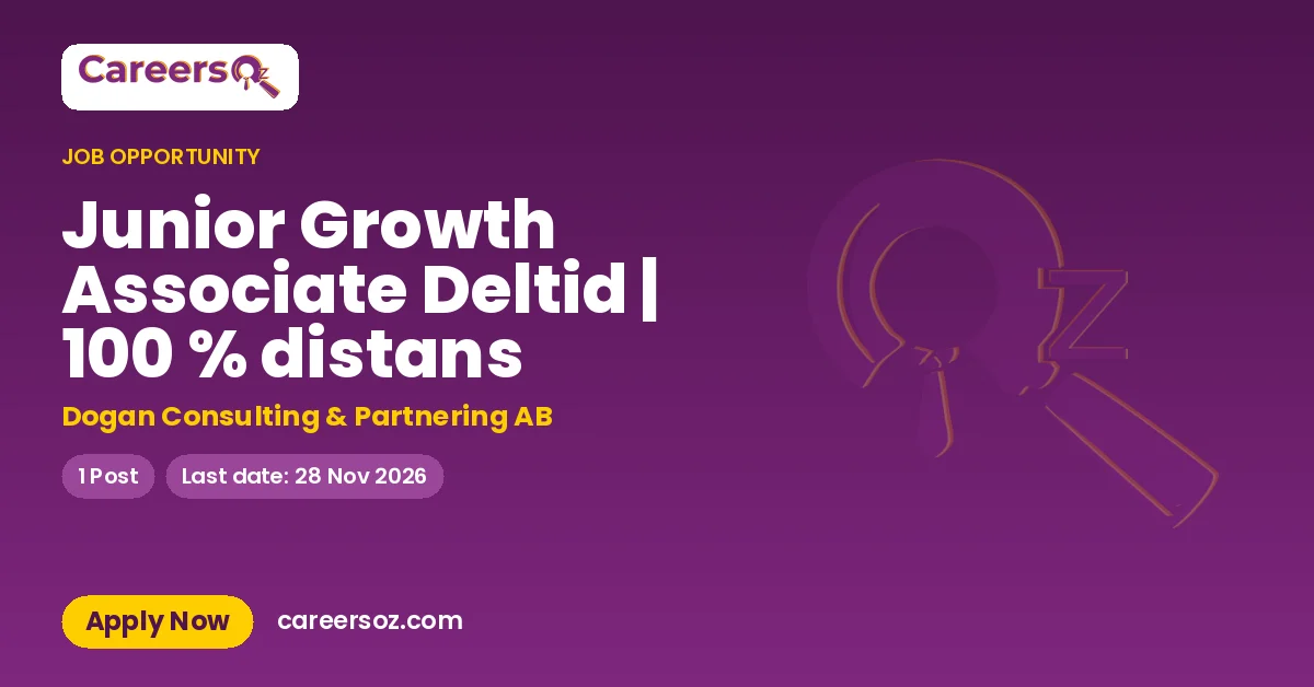 Junior Growth Associate Deltid | 100 % distans – Dogan Consulting & Partnering AB