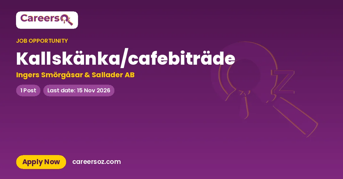 Kallskänka/cafebiträde – Ingers Smörgåsar & Sallader AB