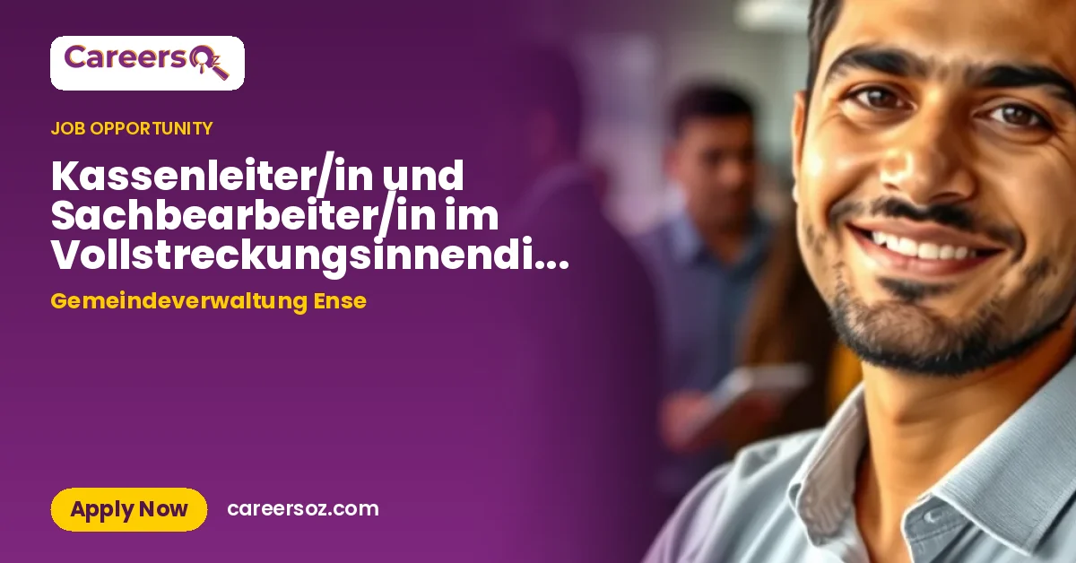 Kassenleiter/in und Sachbearbeiter/in im Vollstreckungsinnendi... – Gemeindeverwaltung Ense