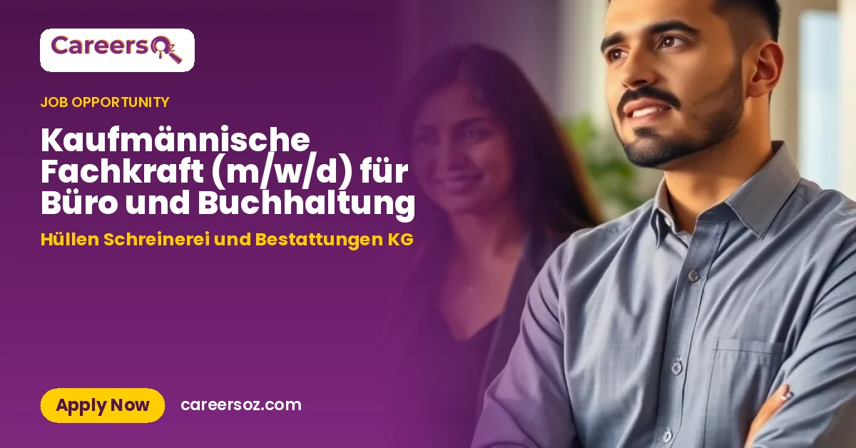 Kaufmännische Fachkraft (m/w/d) für Büro und Buchhaltung – Hüllen Schreinerei und Bestattungen KG
