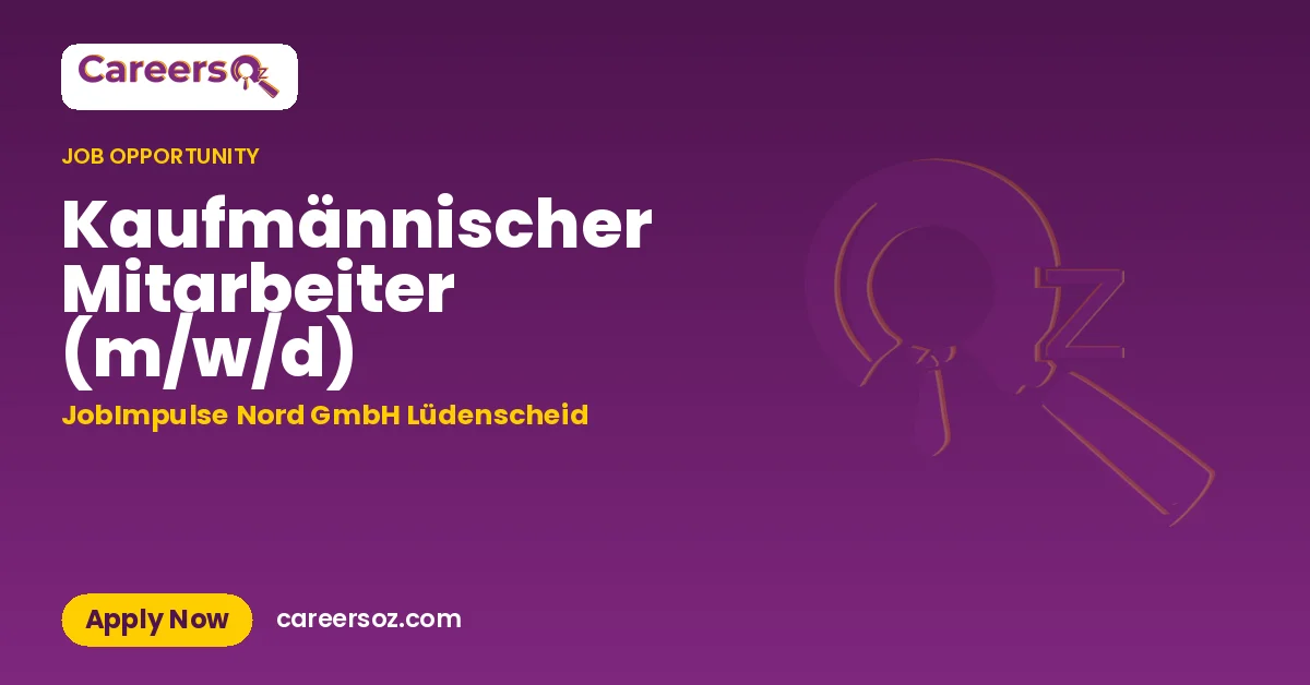 Kaufmännischer Mitarbeiter (m/w/d) – JobImpulse Nord GmbH Lüdenscheid