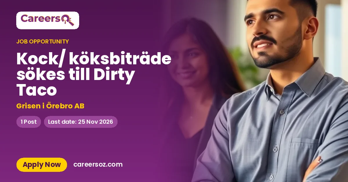 Kock/ köksbiträde sökes till Dirty Taco – Grisen i Örebro AB