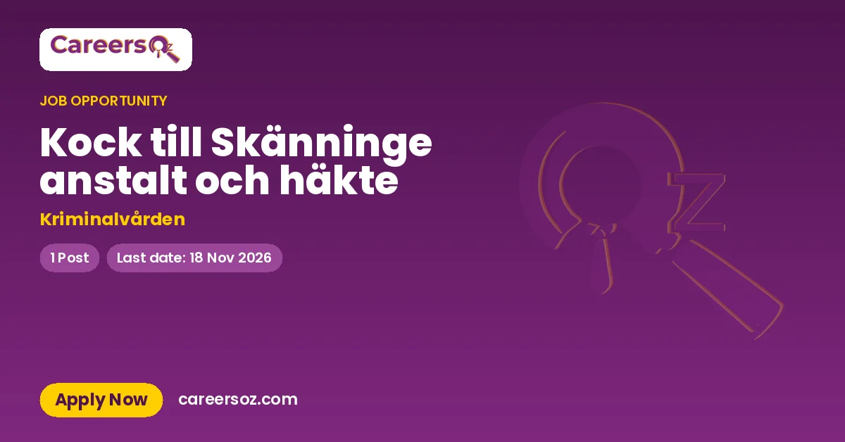 Kock till Skänninge anstalt och häkte – Kriminalvården