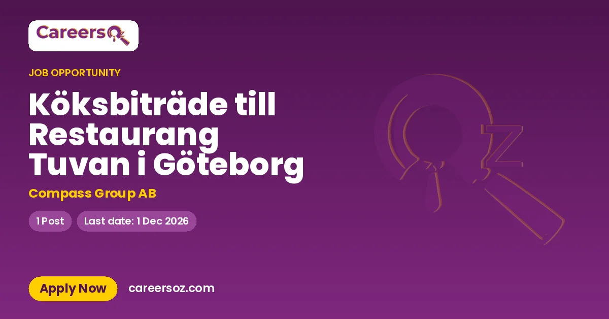 Köksbiträde till Restaurang Tuvan i Göteborg – Compass Group AB