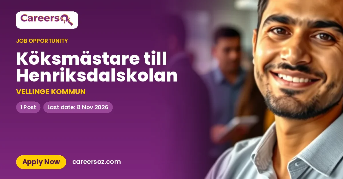Köksmästare till Henriksdalskolan – VELLINGE KOMMUN