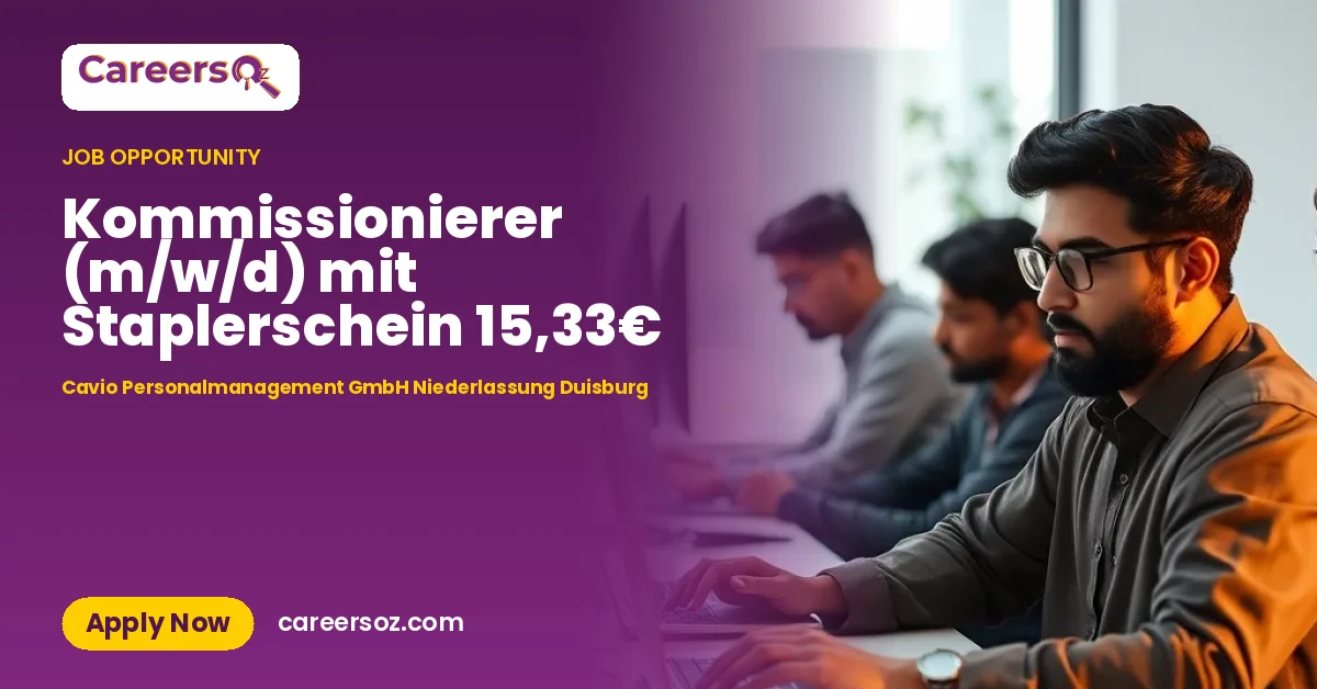 Kommissionierer (m/w/d) mit Staplerschein 15,33€ – Cavio Personalmanagement GmbH Niederlassung Duisburg