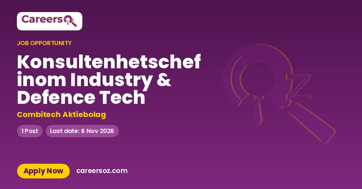 Konsultenhetschef inom Industry & Defence Tech – Combitech Aktiebolag