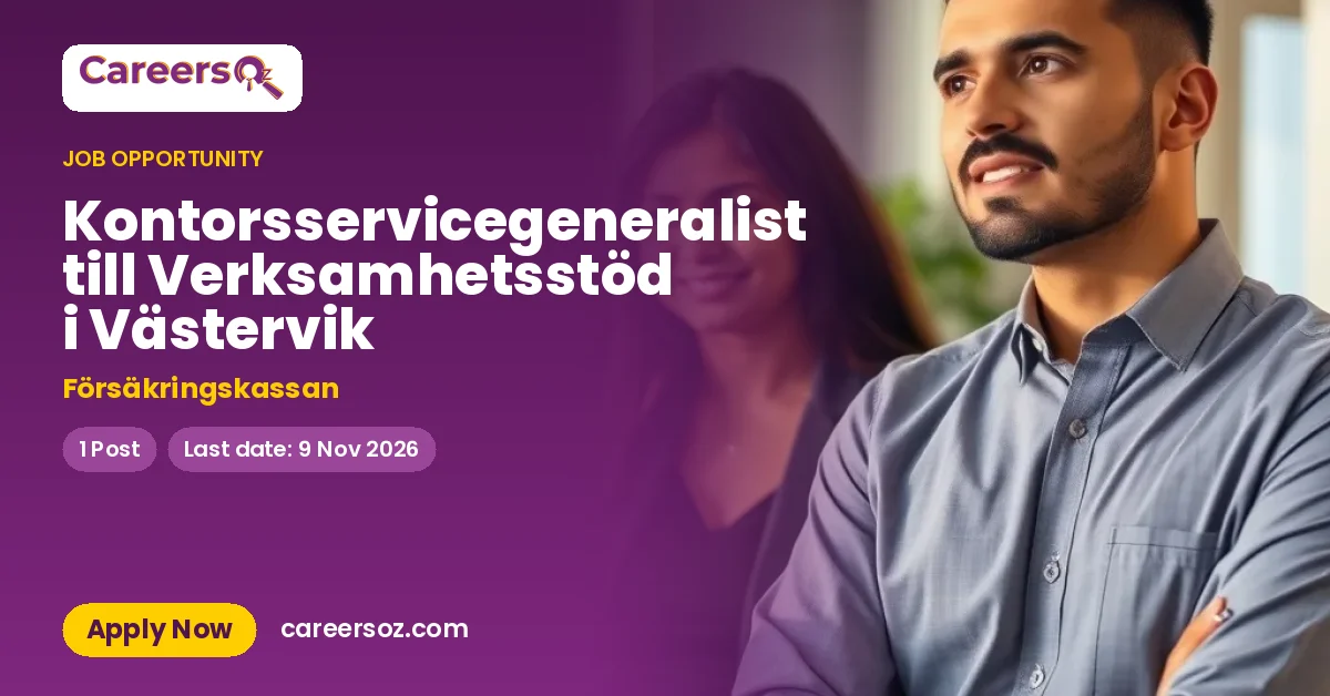Kontorsservicegeneralist till Verksamhetsstöd i Västervik – Försäkringskassan
