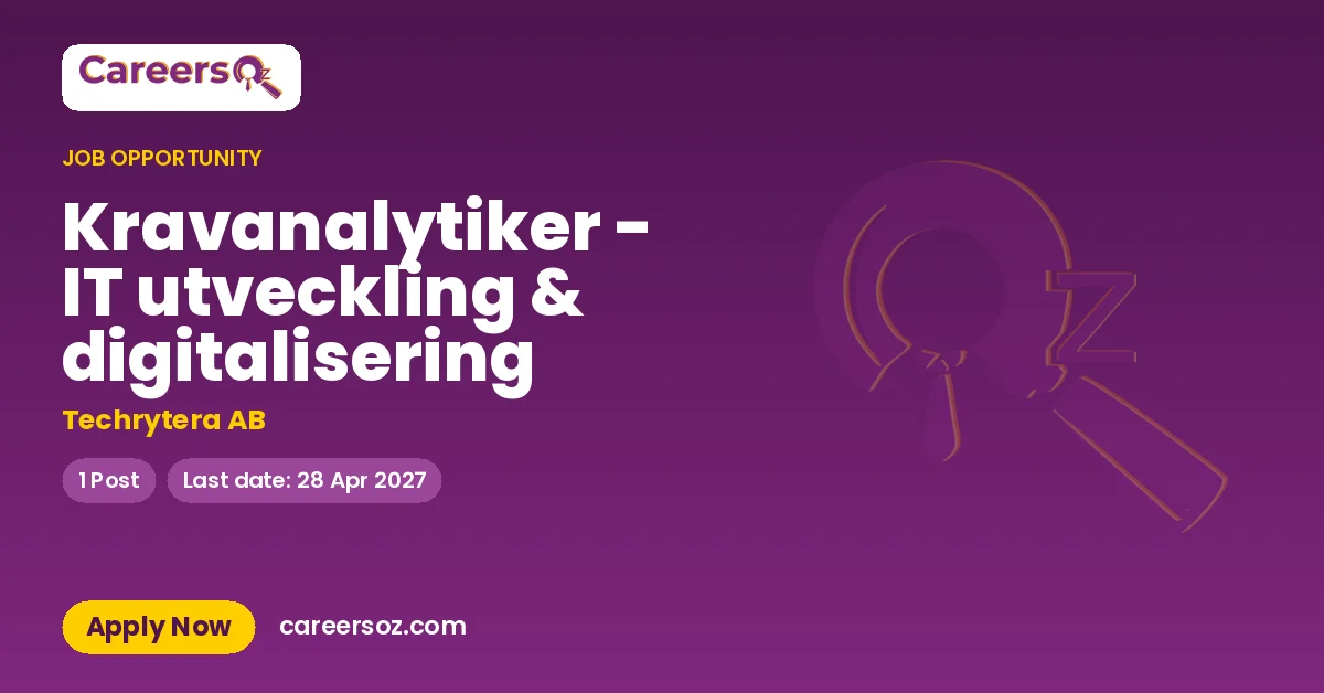 Kravanalytiker - IT utveckling & digitalisering – Techrytera AB