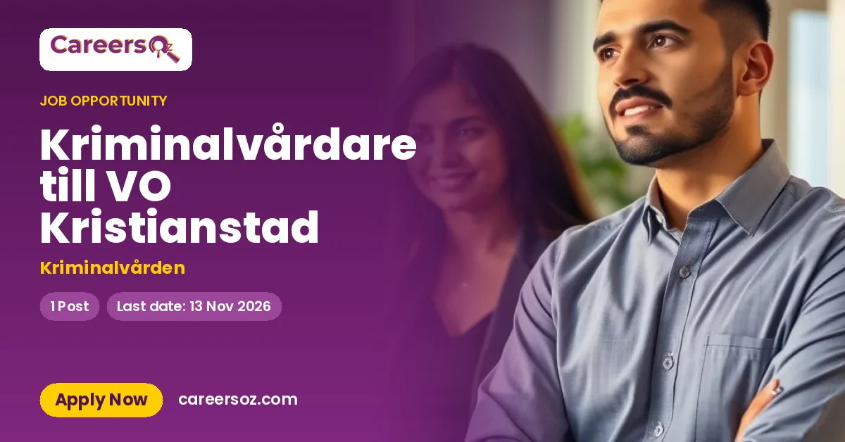 Kriminalvårdare till VO Kristianstad – Kriminalvården