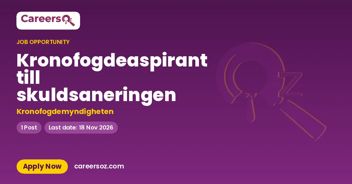 Kronofogdeaspirant till skuldsaneringen – Kronofogdemyndigheten