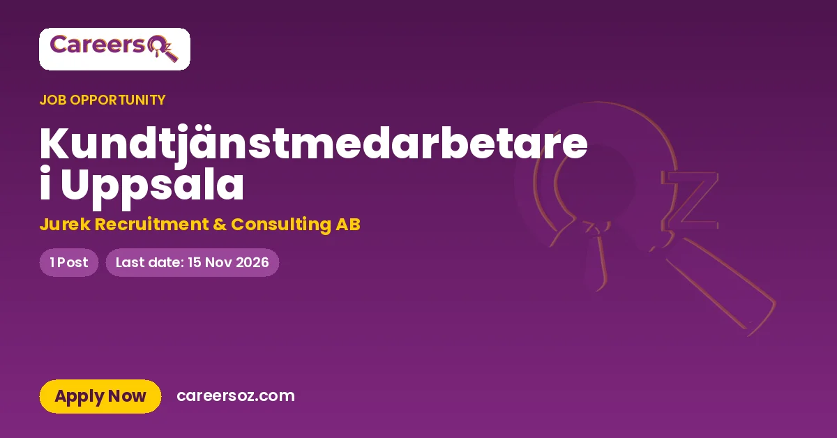 Kundtjänstmedarbetare i Uppsala – Jurek Recruitment & Consulting AB