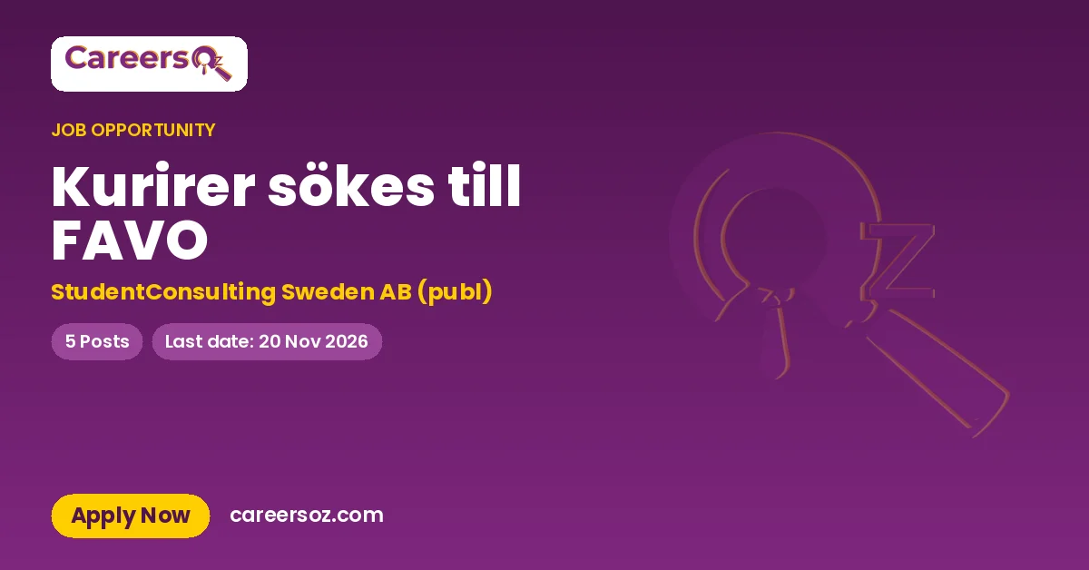 Kurirer sökes till FAVO – StudentConsulting Sweden AB (publ)