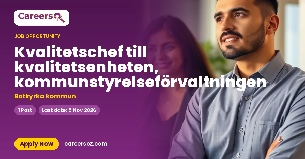 Kvalitetschef till kvalitetsenheten, kommunstyrelseförvaltningen – Botkyrka kommun