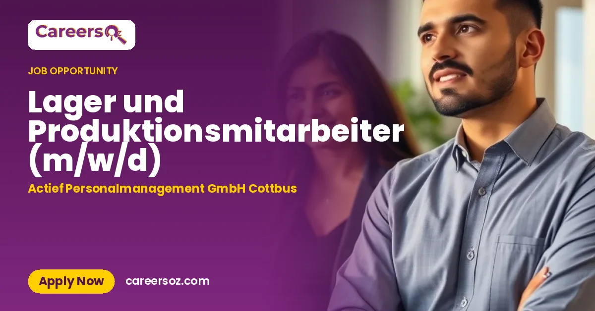 Lager und Produktionsmitarbeiter (m/w/d) – Actief Personalmanagement GmbH Cottbus