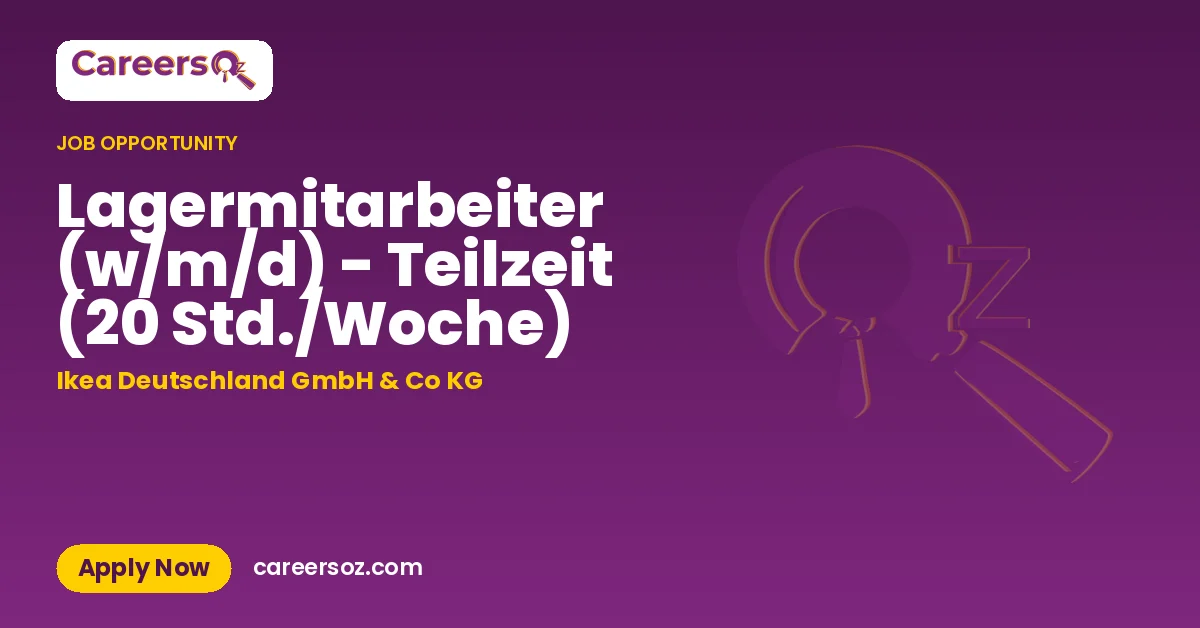 Lagermitarbeiter (w/m/d) - Teilzeit (20 Std./Woche) – Ikea Deutschland GmbH & Co KG