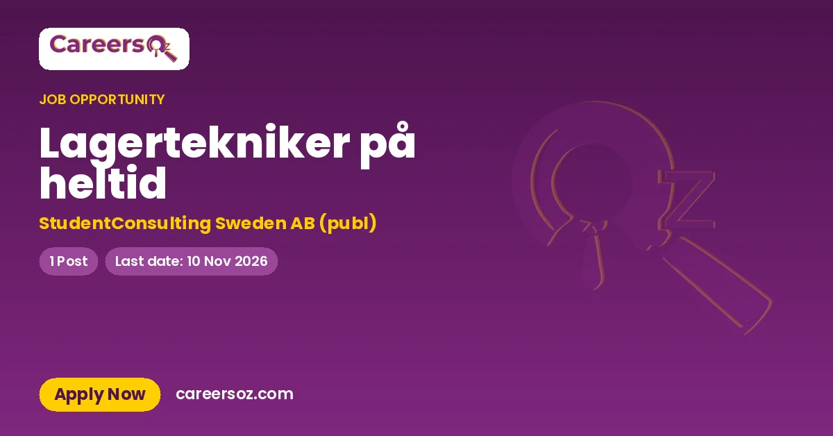 Lagertekniker på heltid – StudentConsulting Sweden AB (publ)