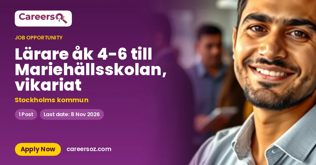 Lärare åk 4-6 till Mariehällsskolan, vikariat – Stockholms kommun
