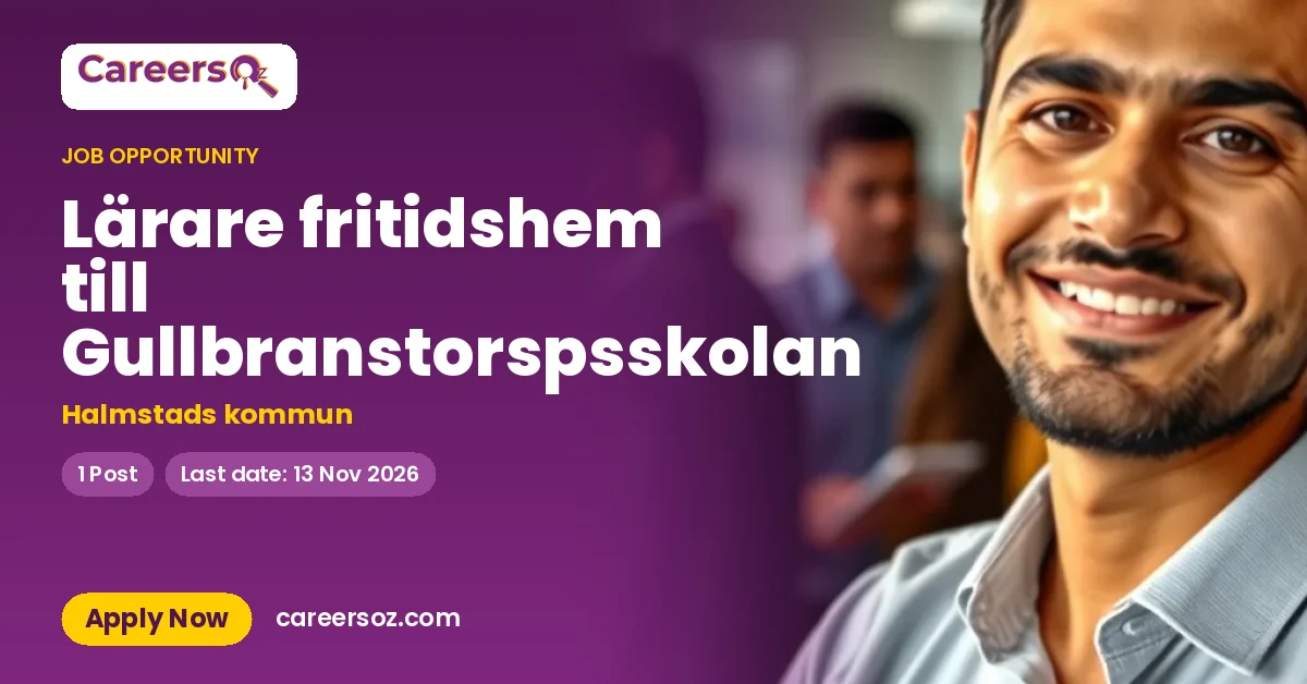 Lärare fritidshem till Gullbranstorspsskolan – Halmstads kommun