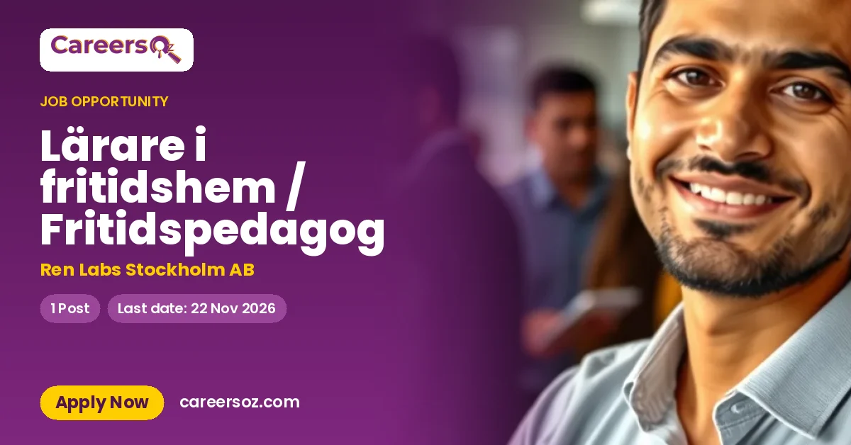 Lärare i fritidshem / Fritidspedagog – Ren Labs Stockholm AB