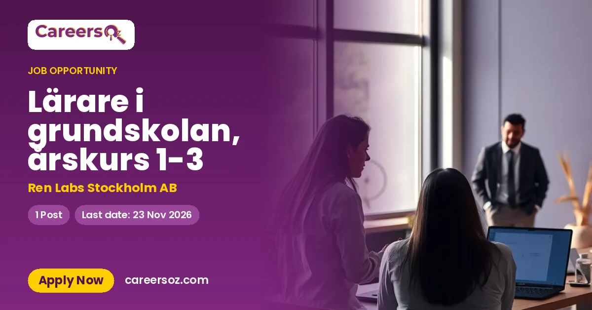 Lärare i grundskolan, årskurs 1-3 – Ren Labs Stockholm AB