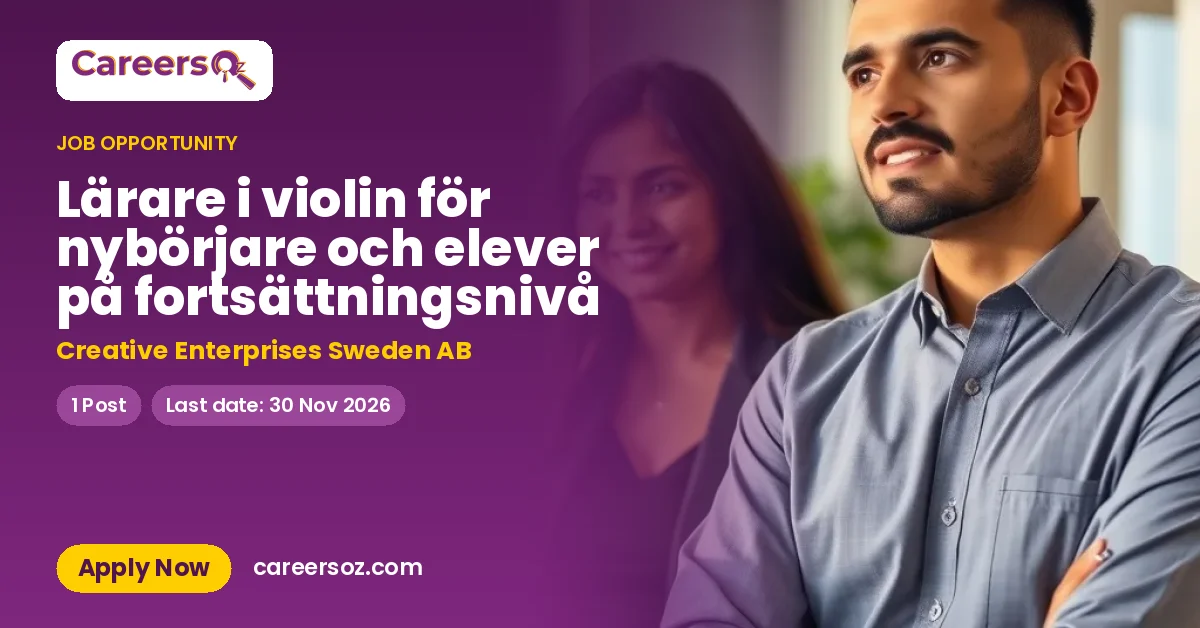 Lärare i violin för nybörjare och elever på fortsättningsnivå – Creative Enterprises Sweden AB