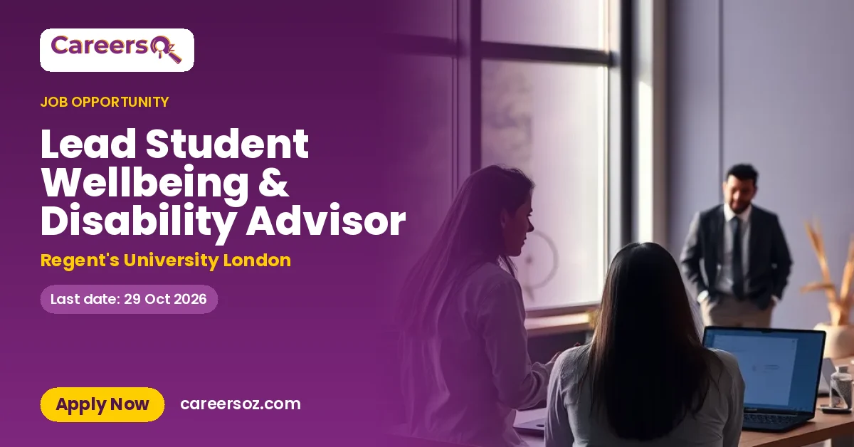 Lead Student Wellbeing & Disability Advisor – Regent's University London