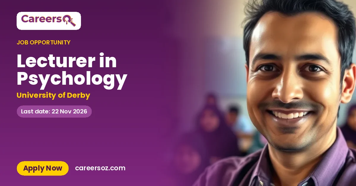 Lecturer in Psychology – University of Derby