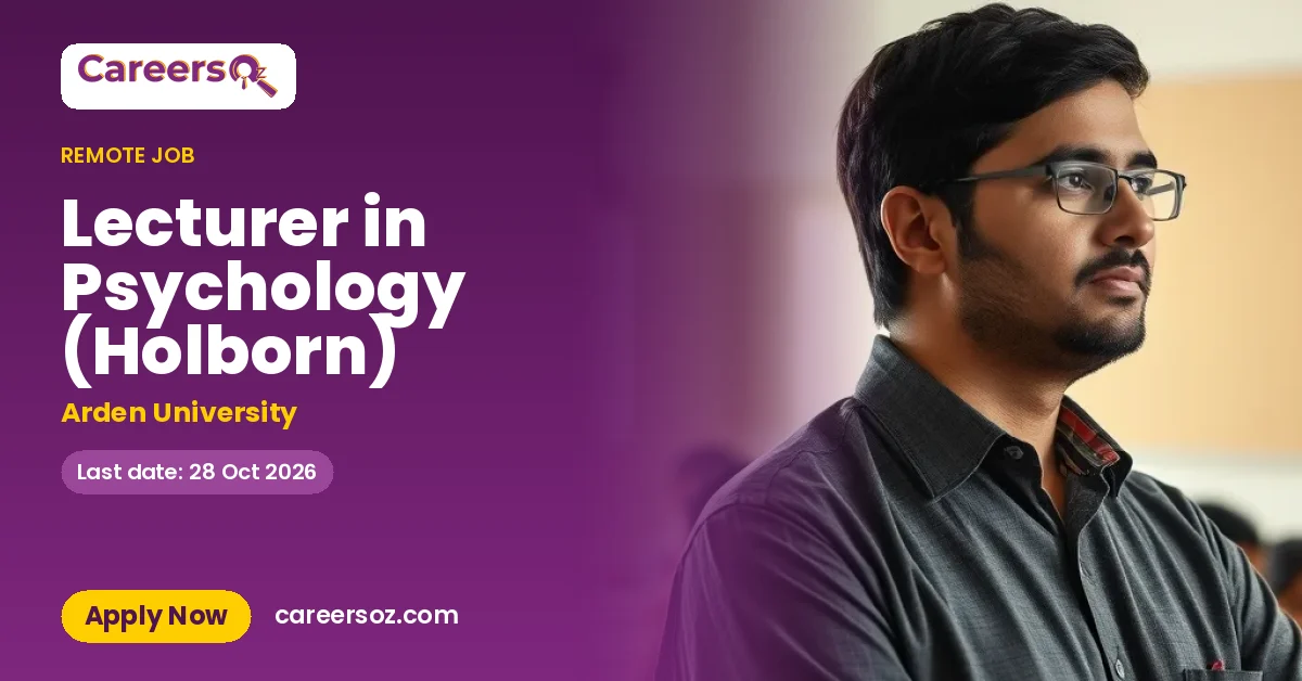 Lecturer in Psychology (Holborn) – Arden University