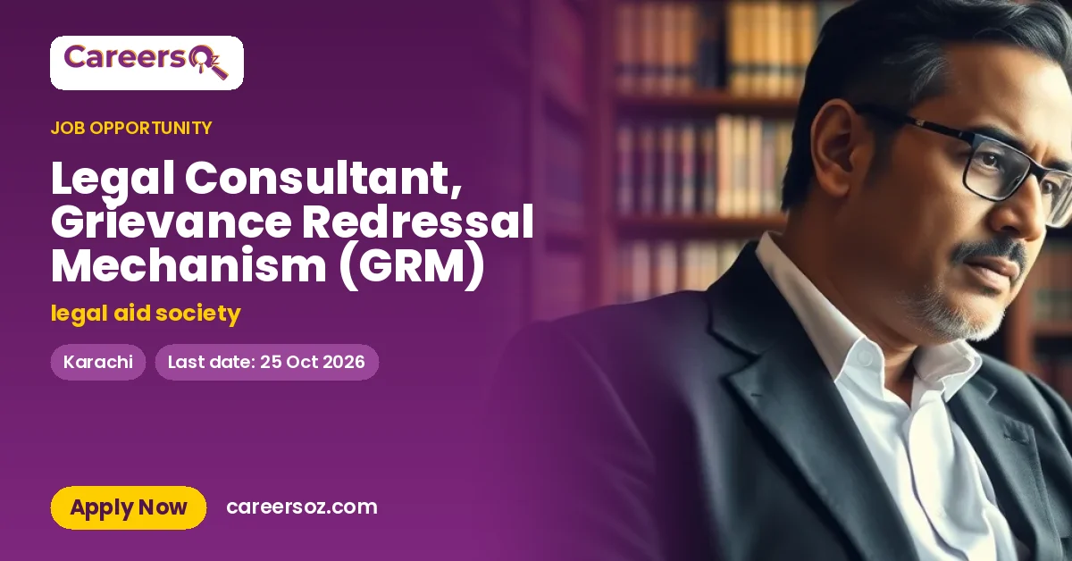 Legal Consultant, Grievance Redressal Mechanism (GRM) – legal aid society