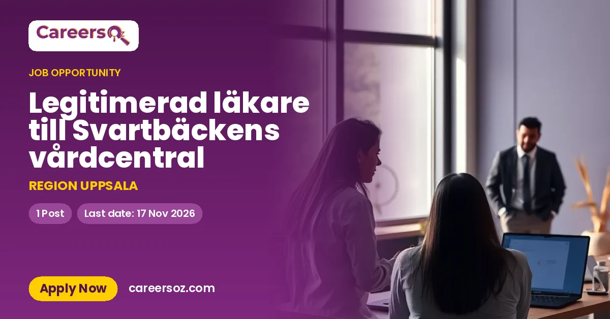 Legitimerad läkare till Svartbäckens vårdcentral – REGION UPPSALA