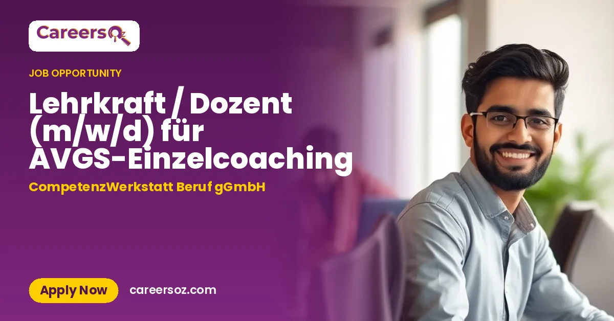 Lehrkraft / Dozent (m/w/d) für AVGS-Einzelcoaching – CompetenzWerkstatt Beruf gGmbH