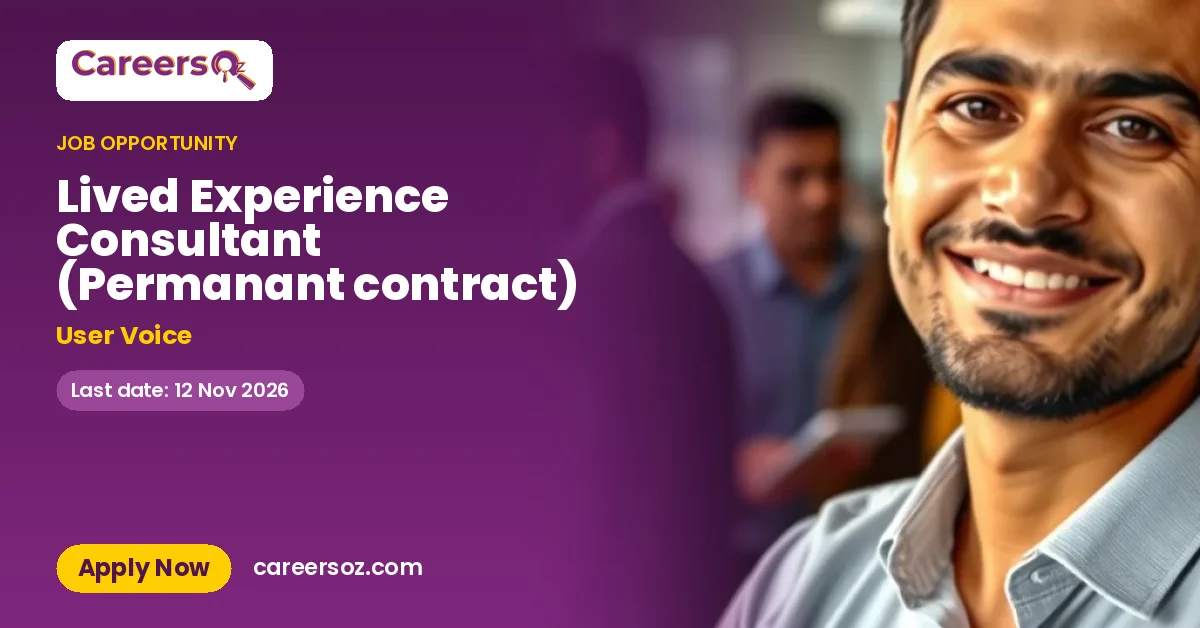 Lived Experience Consultant (Permanant contract) – User Voice