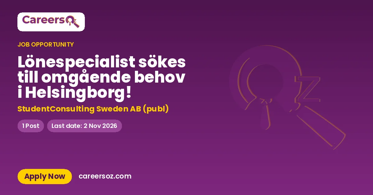 Lönespecialist sökes till omgående behov i Helsingborg! – StudentConsulting Sweden AB (publ)