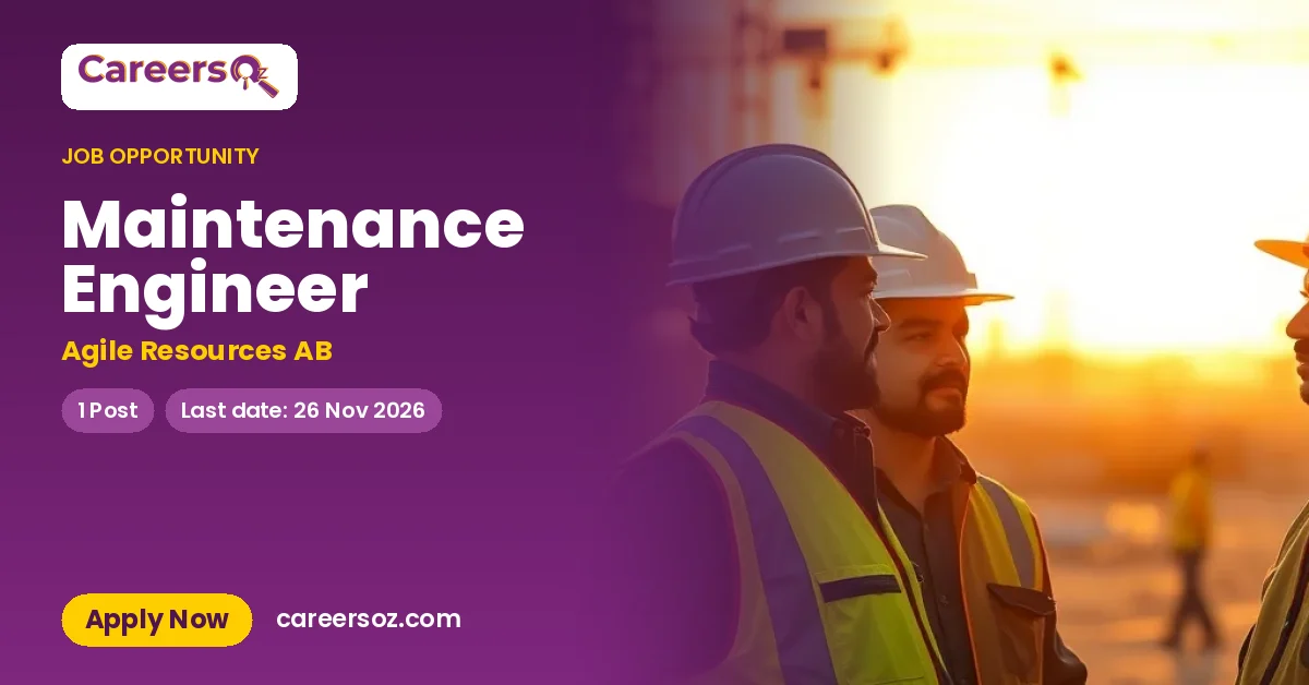Maintenance Engineer – Agile Resources AB