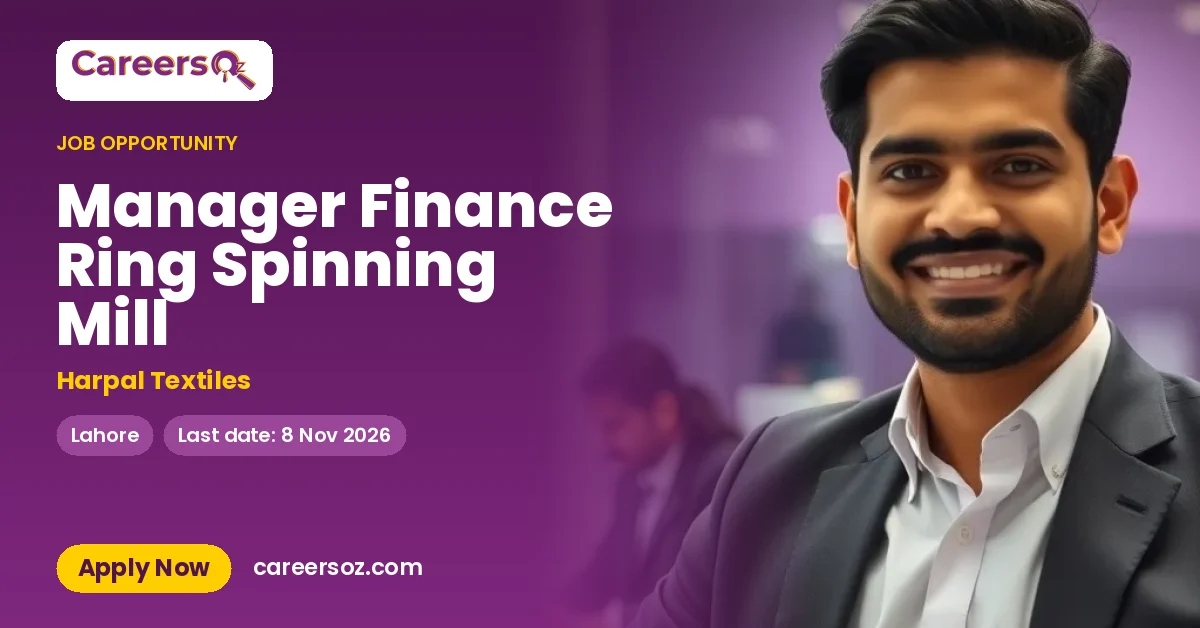 Manager Finance Ring Spinning Mill – Harpal Textiles