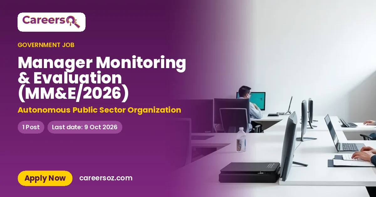 Manager Monitoring & Evaluation (MM&E/2026) – Autonomous Public Sector Organization