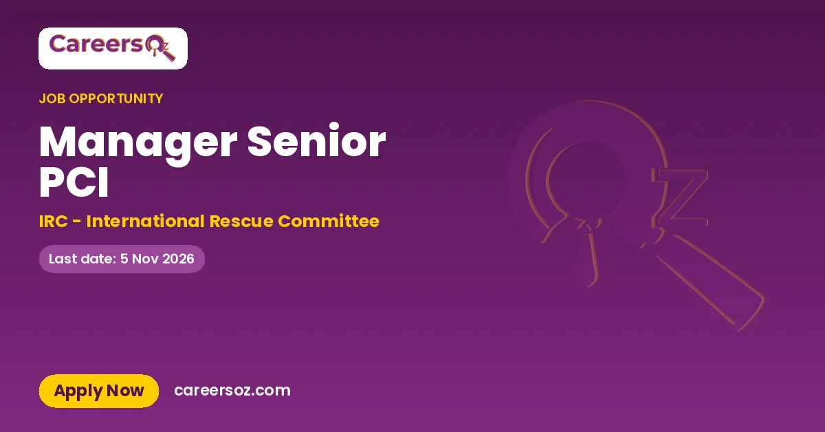 Manager Senior PCI – IRC - International Rescue Committee