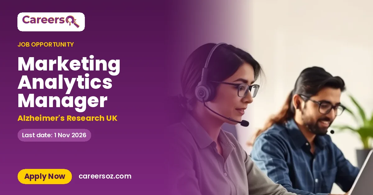 Marketing Analytics Manager – Alzheimer's Research UK