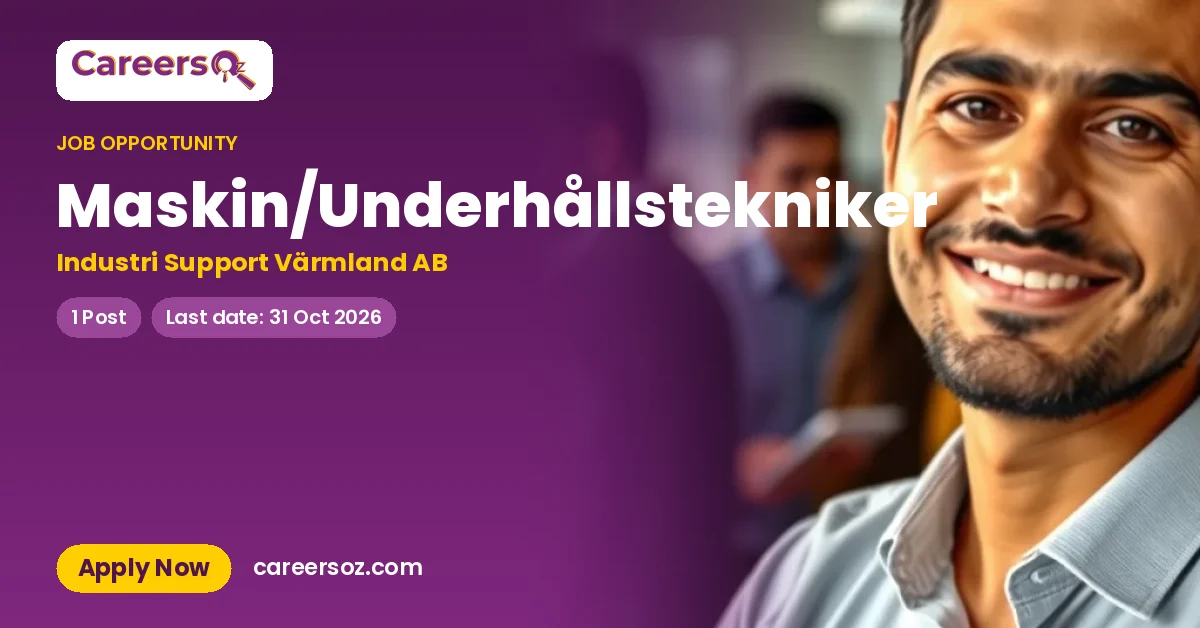 Maskin/Underhållstekniker – Industri Support Värmland AB